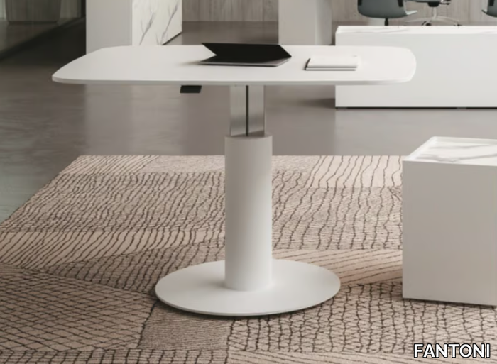 MEET UP - Height-adjustable metal office desk with cable management _ FANTONI