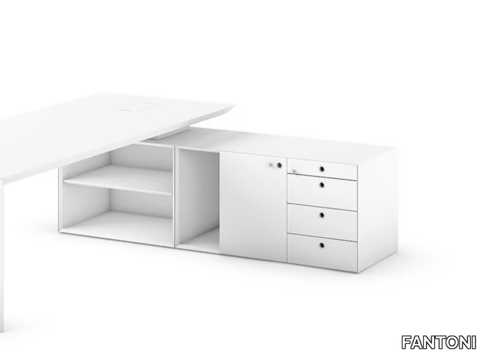 MULTIPLICEO - Wood veneer office desk with drawers _ FANTONI