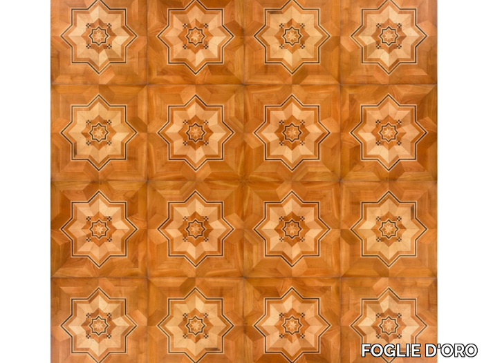 HERITAGE PANELS MILANO - Cherry floor inlaid in walnut and maple _ FOGLIE D'ORO
