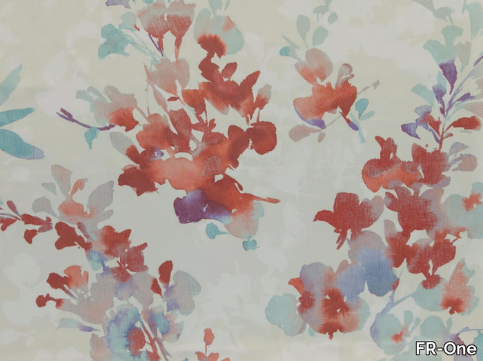 GWENDOLINE - Printed polyester fabric with floral pattern _ FR-One