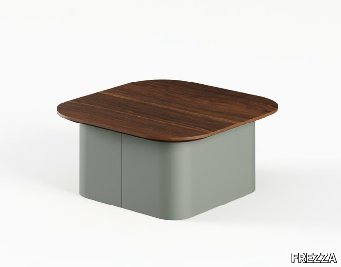 AFINA - Square walnut wood veneer coffee table _ FREZZA