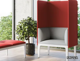 ALPLUS - Upholstered fabric armchair high-back _ FREZZA