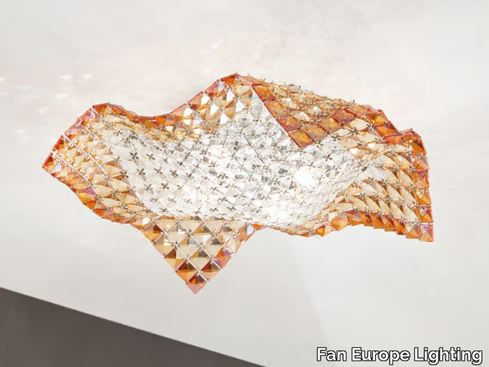 RUMBA - Glass ceiling lamp with crystals _ Fan Europe Lighting