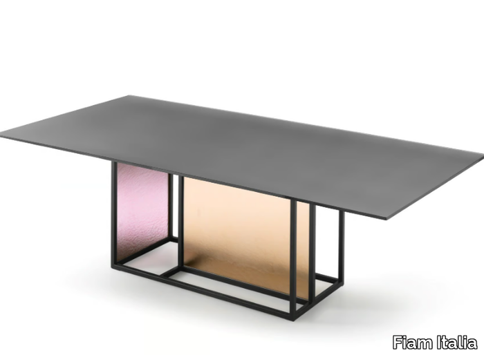 THEO - Painted metal and glass table _ Fiam Italia