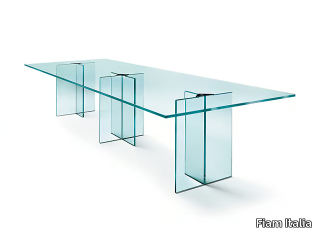 LLT OFX MEETING - Rectangular glass meeting table _ Fiam Italia