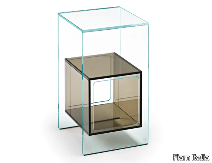 MAGIQUE - Glass coffee table with storage space _ Fiam Italia