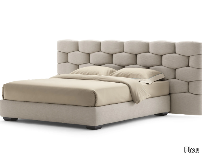 MAJAL - Double bed with upholstered headboard _ Flou