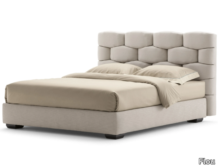 MAJAL - Double bed with upholstered headboard _ Flou