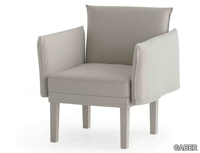 CONGA - Fabric easy chair with armrests _ GABER