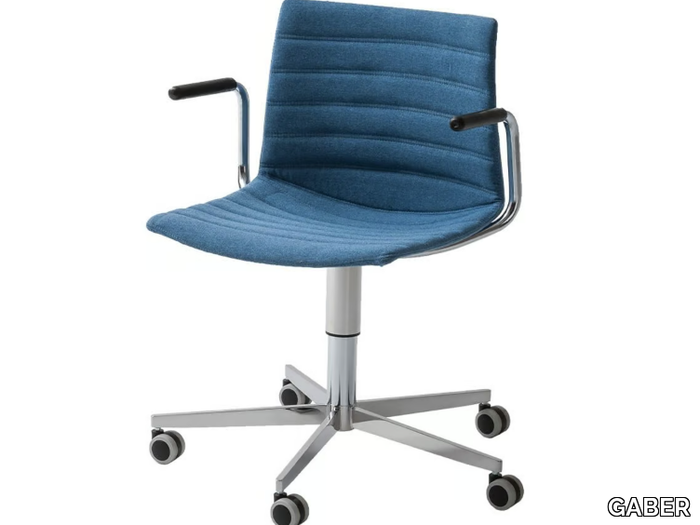 KANVAS T5R BR FULL - Height-adjustable upholstered office chair with armrests _ GABER