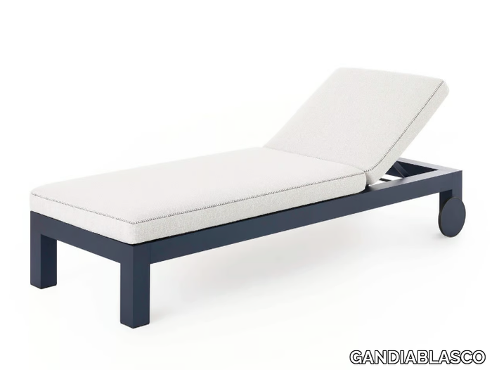 ISLABLANCA - Recliner thermo lacquered aluminium sun lounger with castors _ GANDIABLASCO