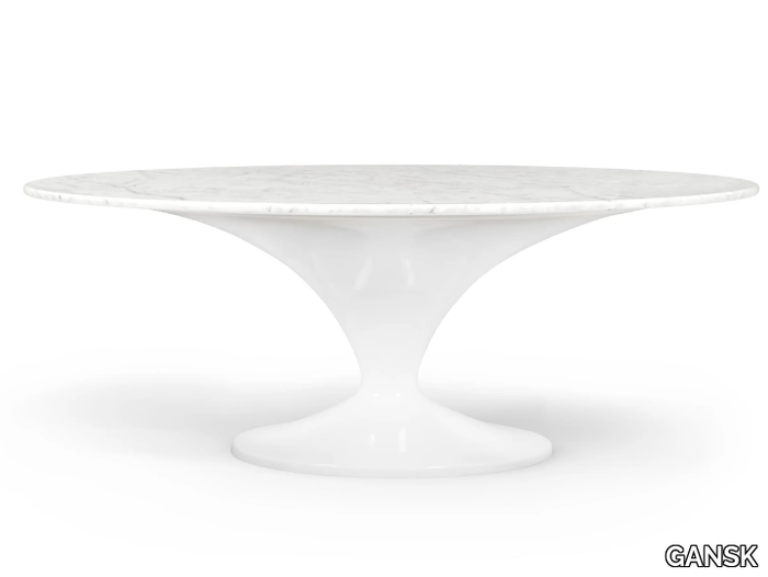 CHARM - Oval fiberglass table with marble top _ GANSK