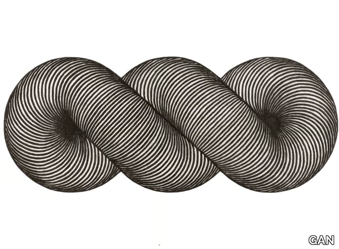 GIRO BLACK&WHITE - Striped handmade wool rug _ GAN