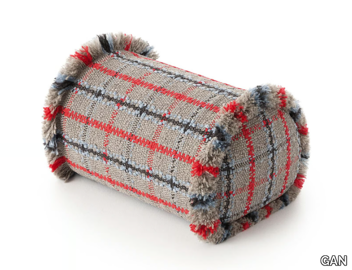 GARDEN LAYERS BLUE - Roll tartan outdoor polypropylene cushion _ GAN