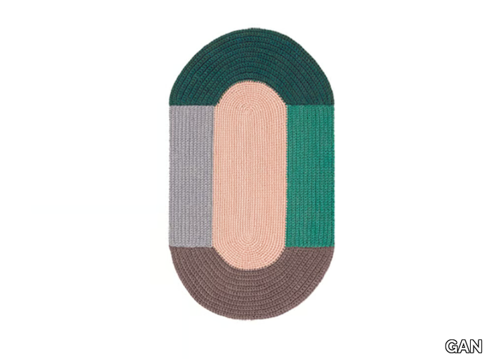 MONO PINK - Oval wool rug _ GAN