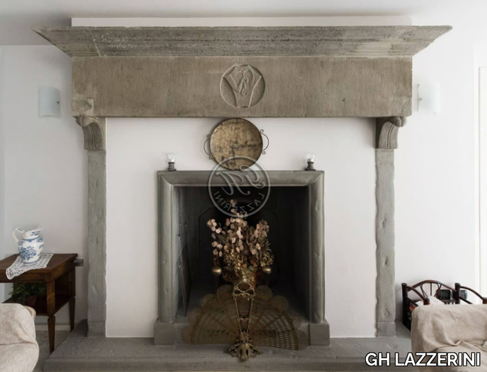 Fireplace 12 - Wall-mounted natural stone fireplace _ GH LAZZERINI