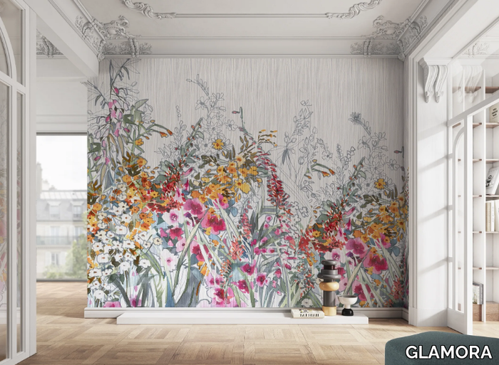 HIBISCUS - Wallpaper with floral pattern _ GLAMORA