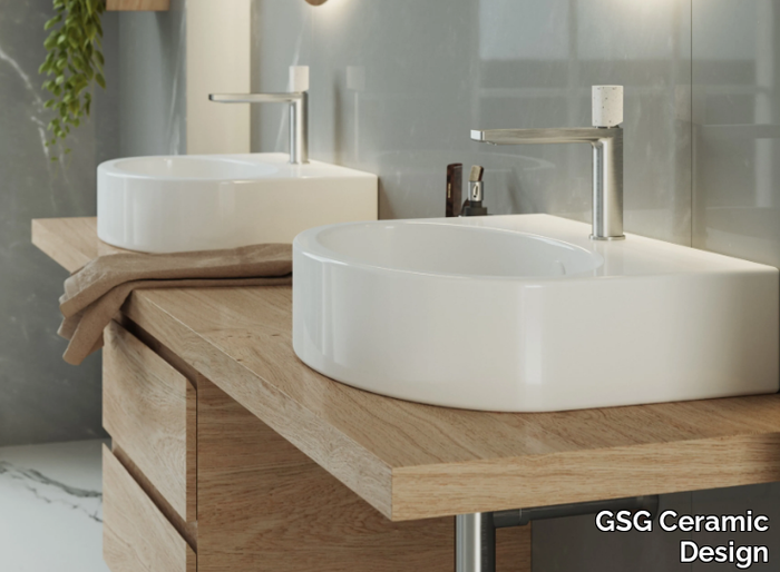 LIKE - Wall-mounted oval ceramic washbasin _ GSG Ceramic Design