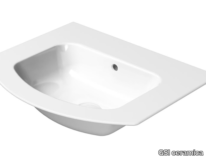 PURA 52X44 - Ceramic washbasin with overflow _ GSI ceramica