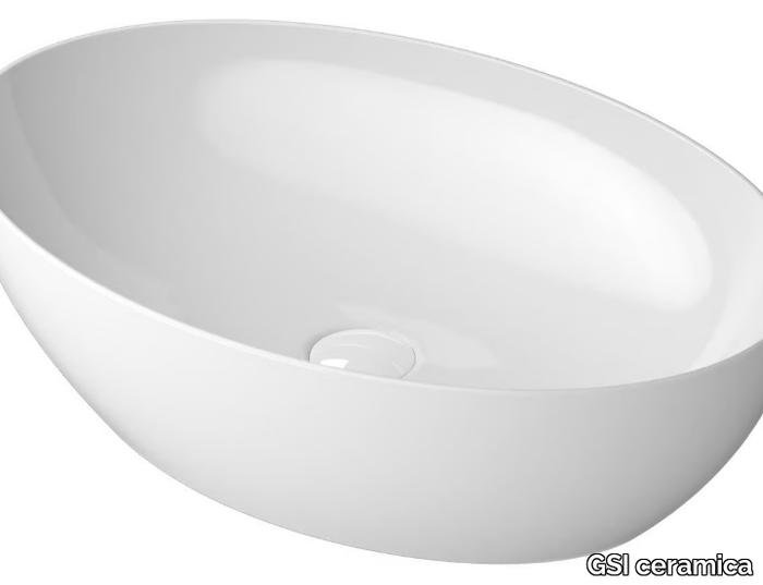 PURA 60X42 - Countertop oval washbasin _ GSI ceramica