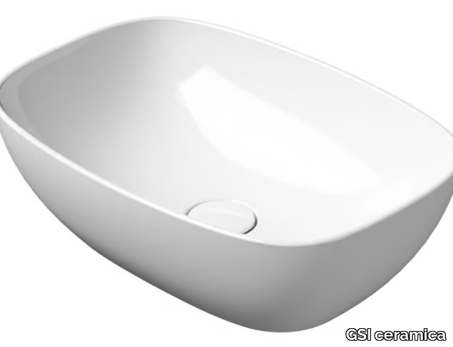 NUBES 50X35 - Countertop rectangular ceramic washbasin _ GSI ceramica