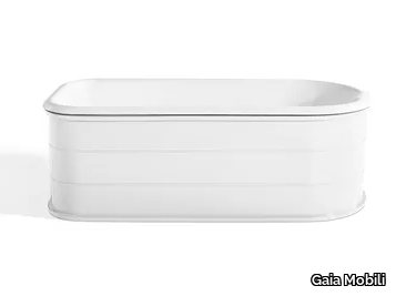 CROSBY - Asymmetric freestanding cast iron bathtub _ Gaia Mobili