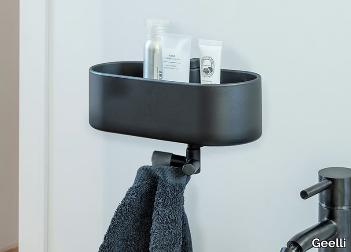 RIPONI - Adhesive synthetic material bathroom wall shelf _ Geelli