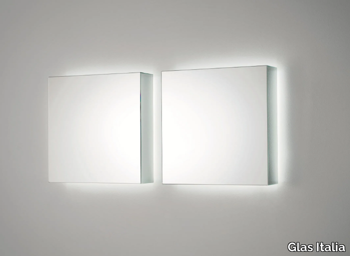 I MASSI - Wall-mounted mirror with integrated lighting _ Glas Italia