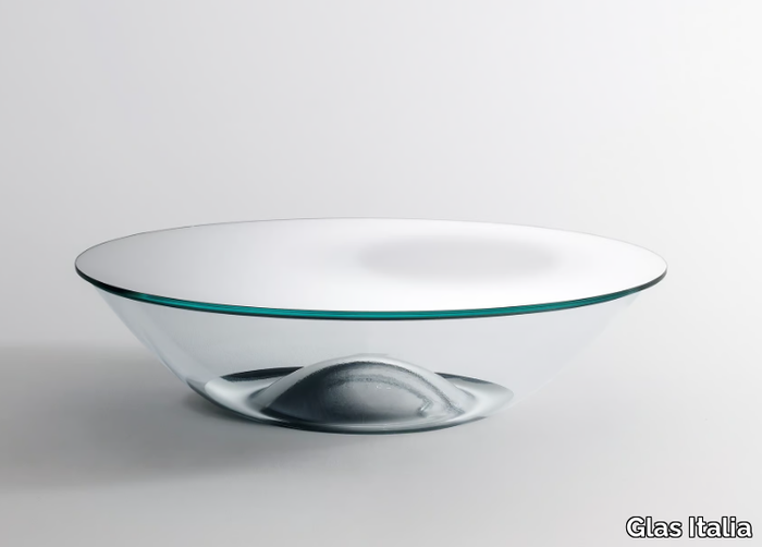 NACRE - Oval crystal coffee table _ Glas Italia