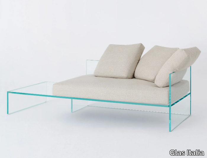 TÊTE-À-TÊTE - 2 seater glass sofa with fabric cushion _ Glas Italia