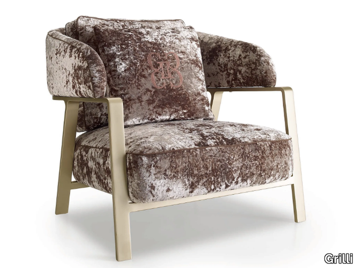 OSCAR - Fabric armchair with armrests _ Grilli