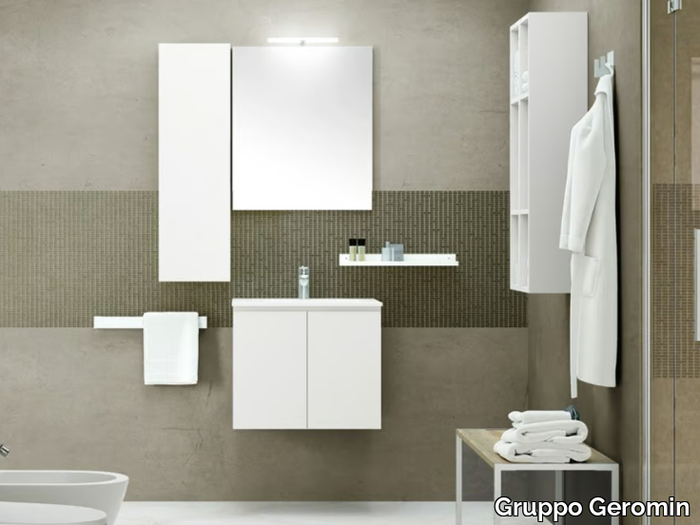 QUB08 - Single vanity unit with towel rail _ Gruppo Geromin