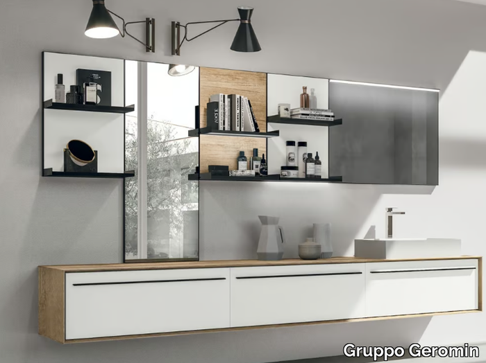 SUITE 03 - Wall-mounted wooden vanity unit with drawers _ Gruppo Geromin