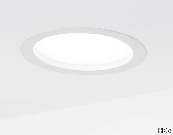 ROUND - LED recessed powder coated aluminium ceiling lamp _ HER