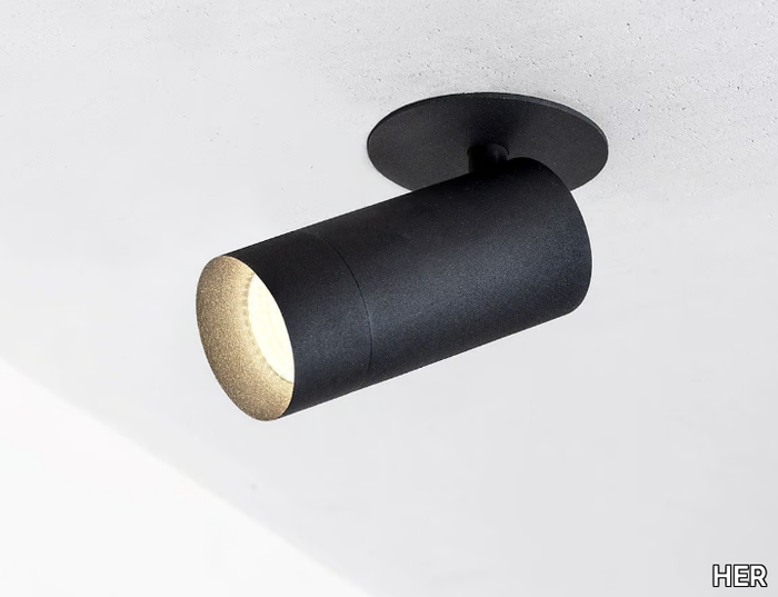 STRAIGHT IN - LED semi-inset adjustable powder coated aluminium spotlight _ HER