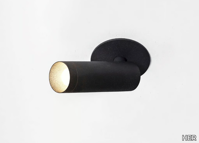 STRAIGHT MICRO IN - LED semi-inset adjustable powder coated aluminium spotlight _ HER