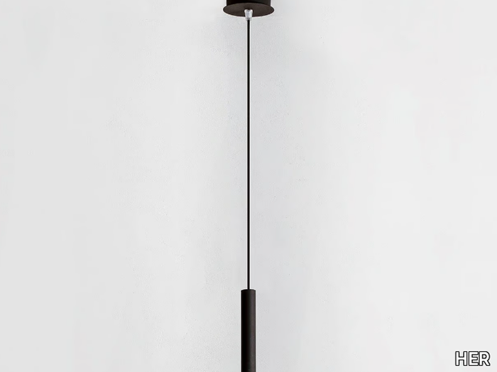 STRAIGHT MICRO SU - LED powder coated aluminium pendant lamp _ HER