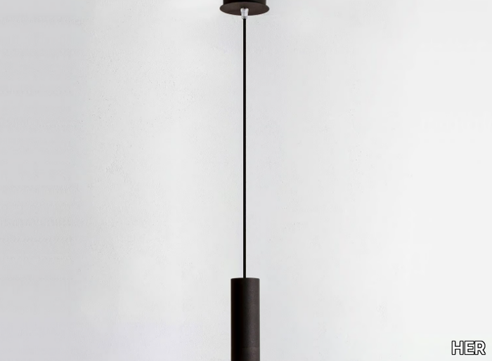 STRAIGHT SU - LED powder coated aluminium pendant lamp _ HER