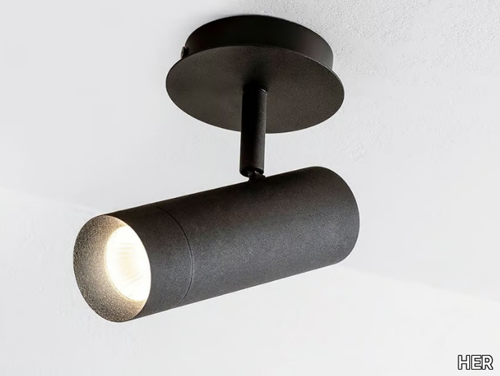 STRAIGHT XL BASE - LED adjustable powder coated aluminium ceiling lamp _ HER