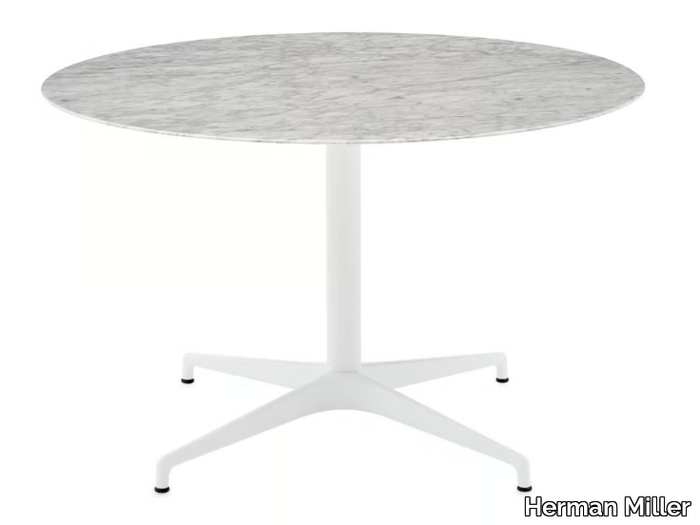 CIVIC - Round marble table with 4-star base _ Herman Miller