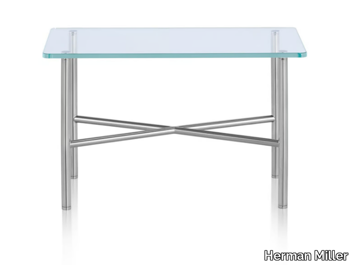 LAYER - Rectangular glass and metal coffee table _ Herman Miller