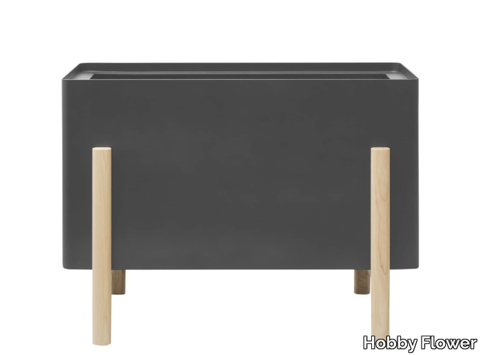 ASHI - Low rectangular stainless steel plant pot _ Hobby Flower