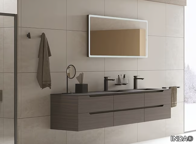 PRESTIGE - Composition 1 - Laminate bathroom cabinet / vanity unit _ INDA®