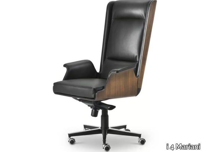 GARBO - High-back leather and wood executive chair _ i 4 Mariani