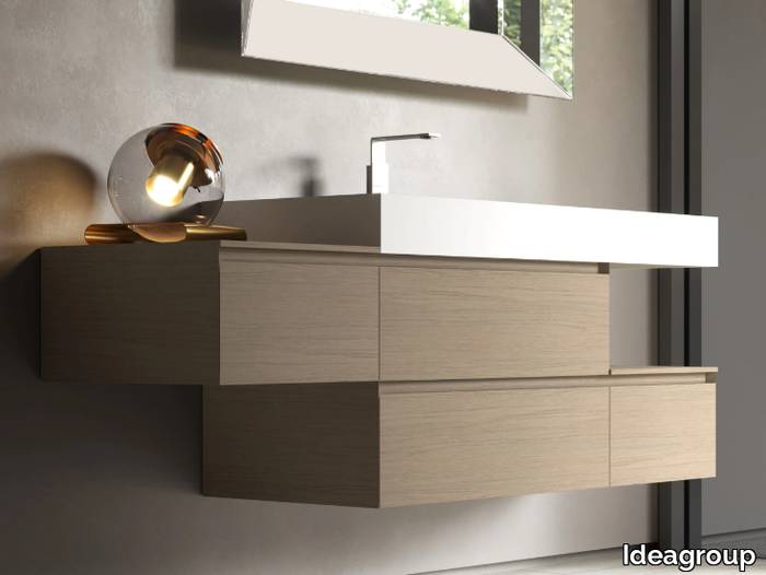 CUBIK 19 - Wall-mounted vanity unit with drawers _ Ideagroup