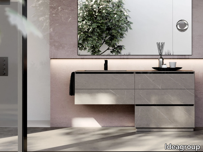 CUBIK 16 - Floor-standing laminate vanity unit _ Ideagroup