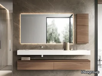 CUBIK 23 - Walnut vanity unit with drawers _ Ideagroup