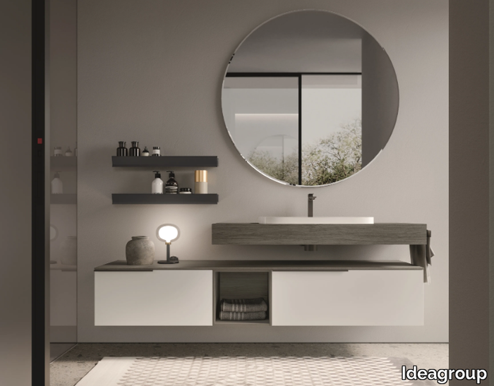 MY TIME 04 - Wall-mounted vanity unit with drawers _ Ideagroup