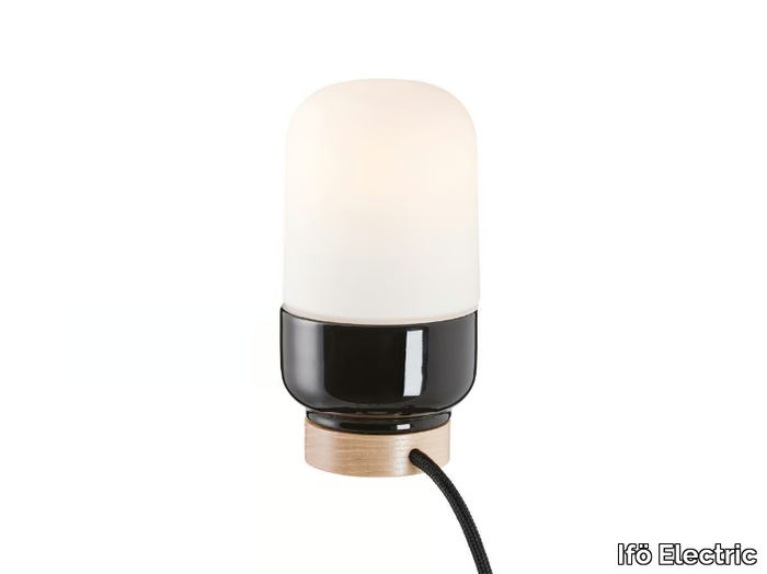 OHM 100 - Porcelain and opal glass table lamp _ Ifö Electric