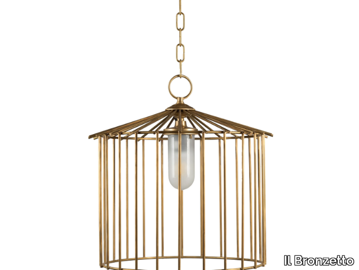 CAGE 01 OUT - Brass outdoor pendant lamp _ Il Bronzetto